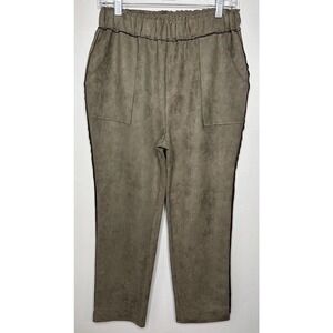 Alice Blue size small Army Green Suede Dress Pants Small Unique Pants Super Soft